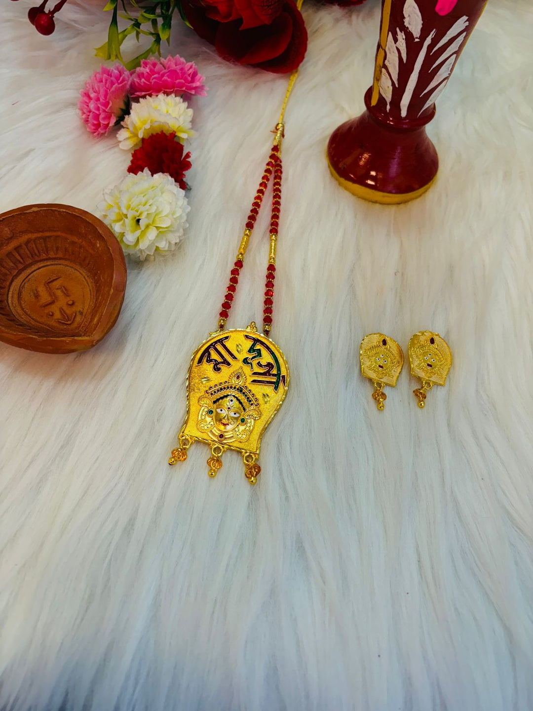 Ma Durga Blessing (Gold Plated Necklace  Set)