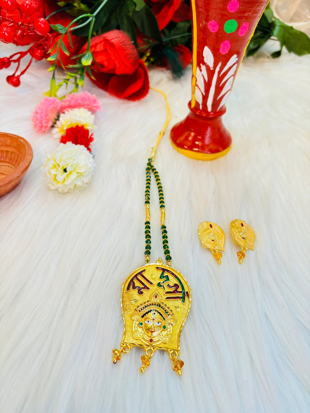 Ma Durga Blessing (Gold Plated Necklace  Set)