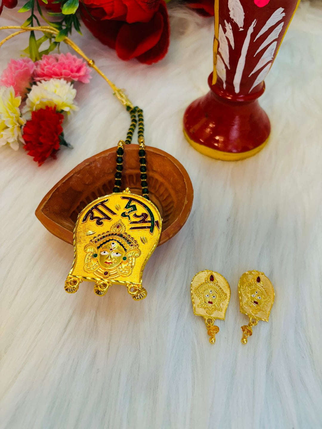 Ma Durga Blessing (Gold Plated Necklace  Set)