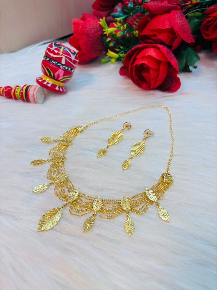 Multi Layered -Gold Plated Necklace Set