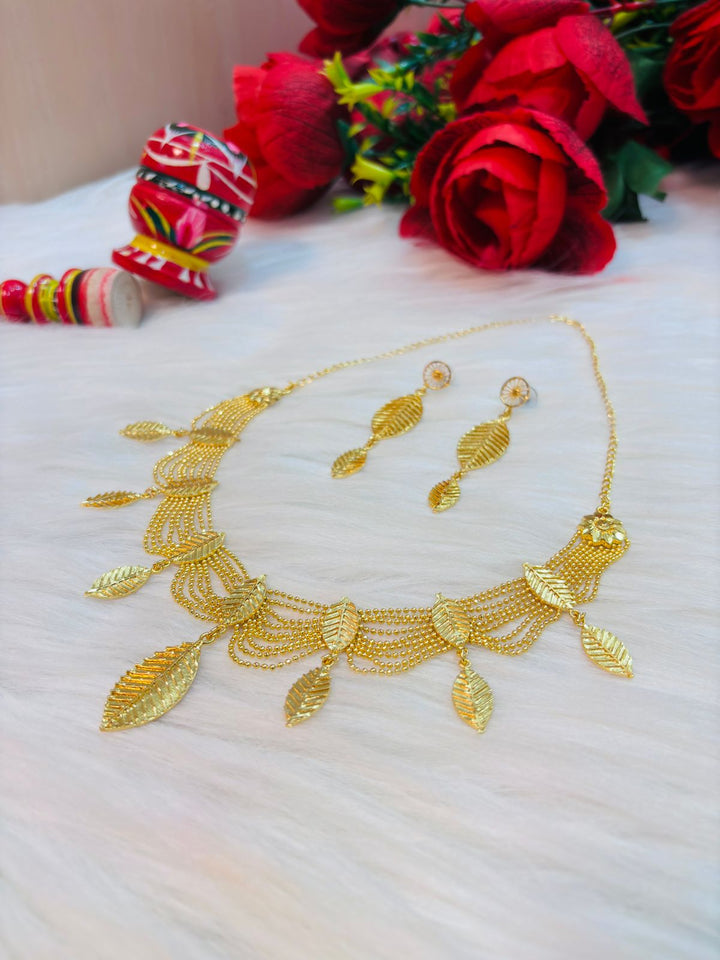 Multi Layered -Gold Plated Necklace Set