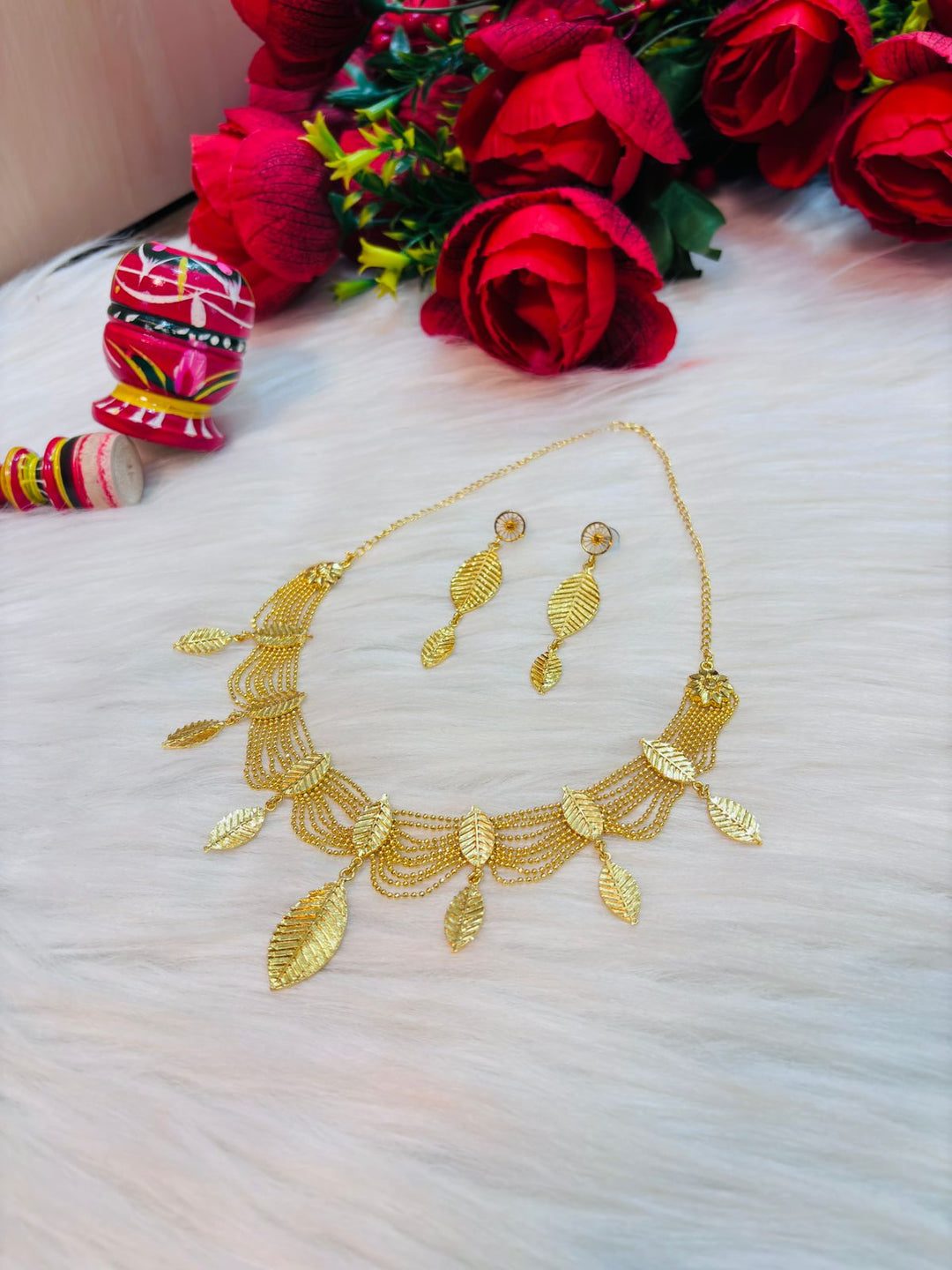 Multi Layered -Gold Plated Necklace Set