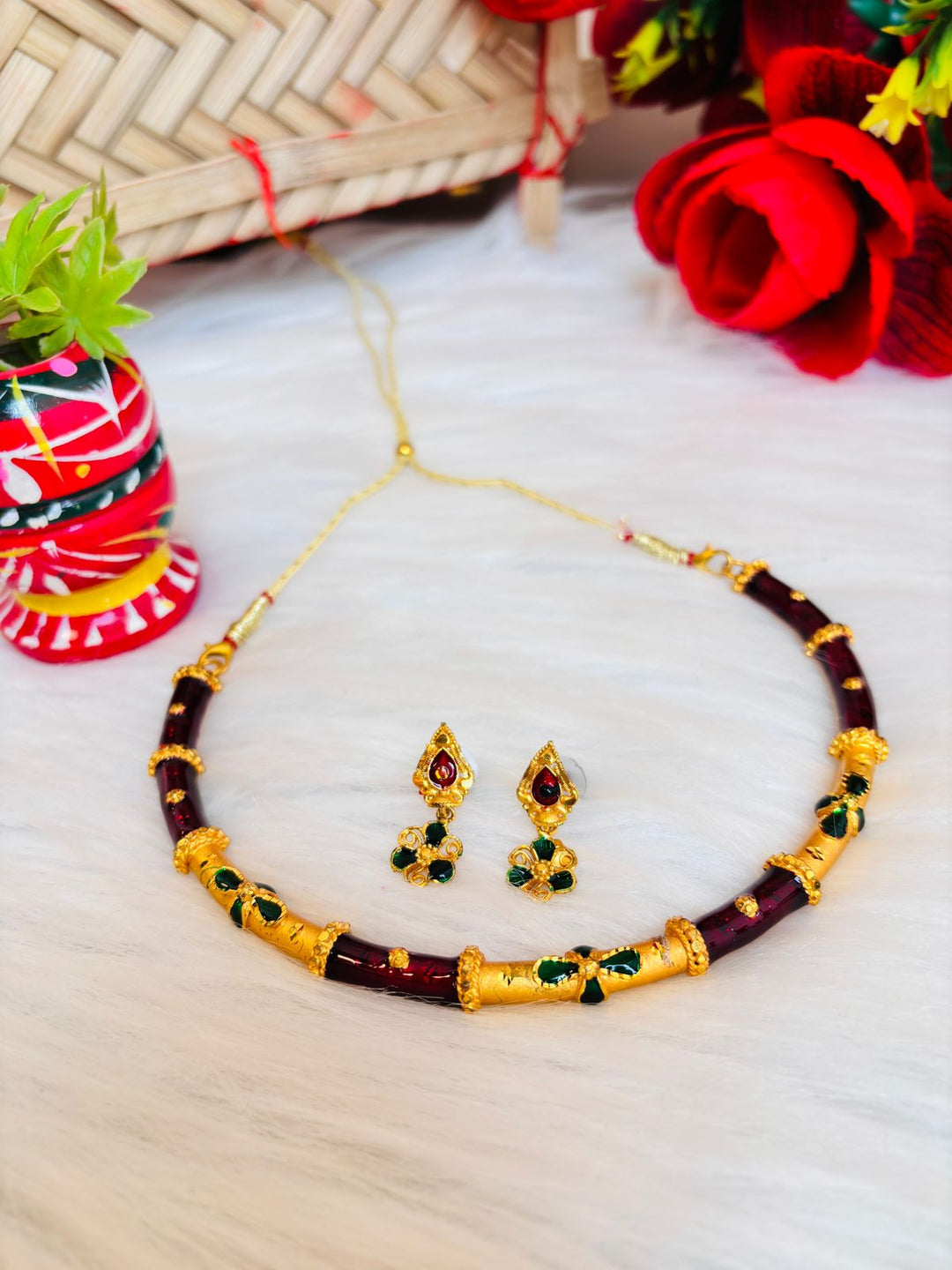 Colors Of Fashion - Gold Plated Necklace Set