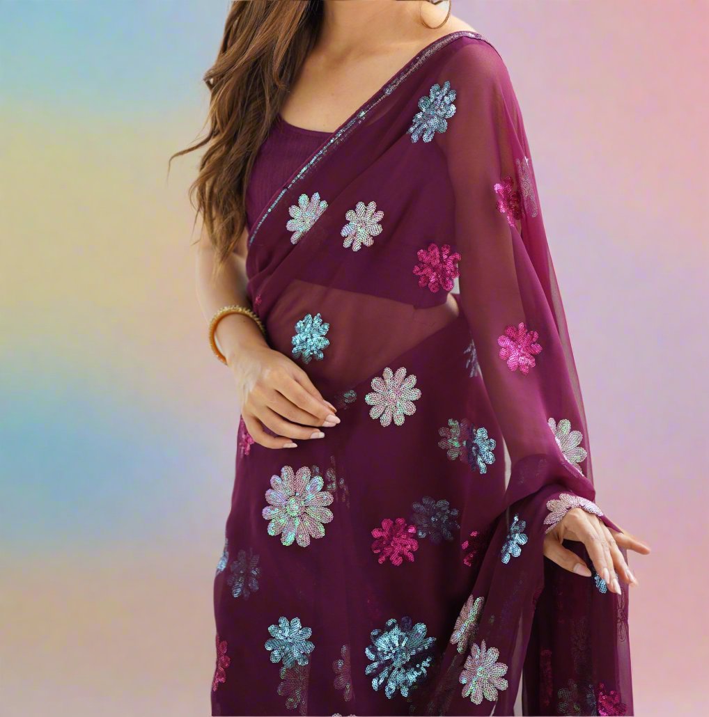 Heart Of Our Culture  Georgette Saree