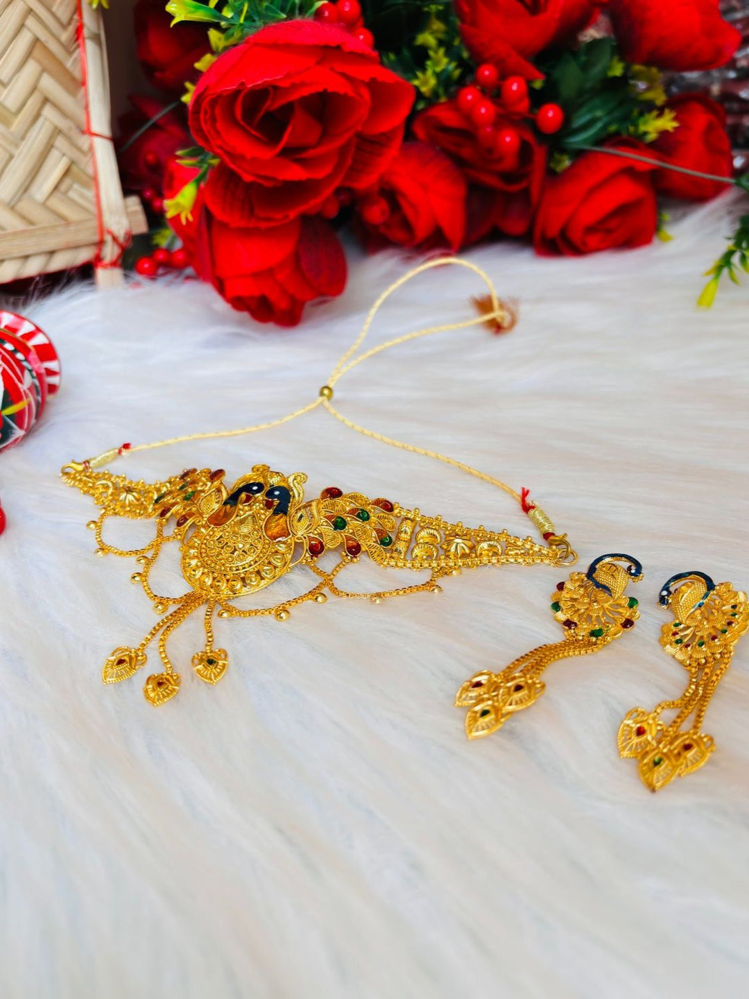 Peacock Gold Plated Necklace Set