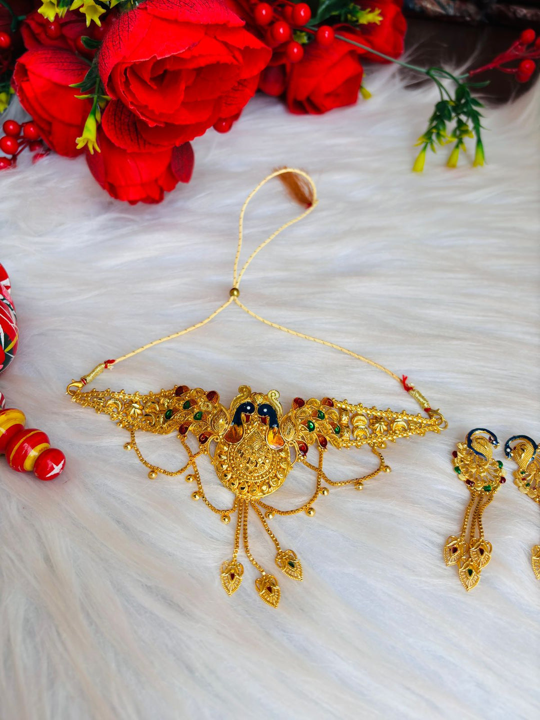 Peacock Gold Plated Necklace Set