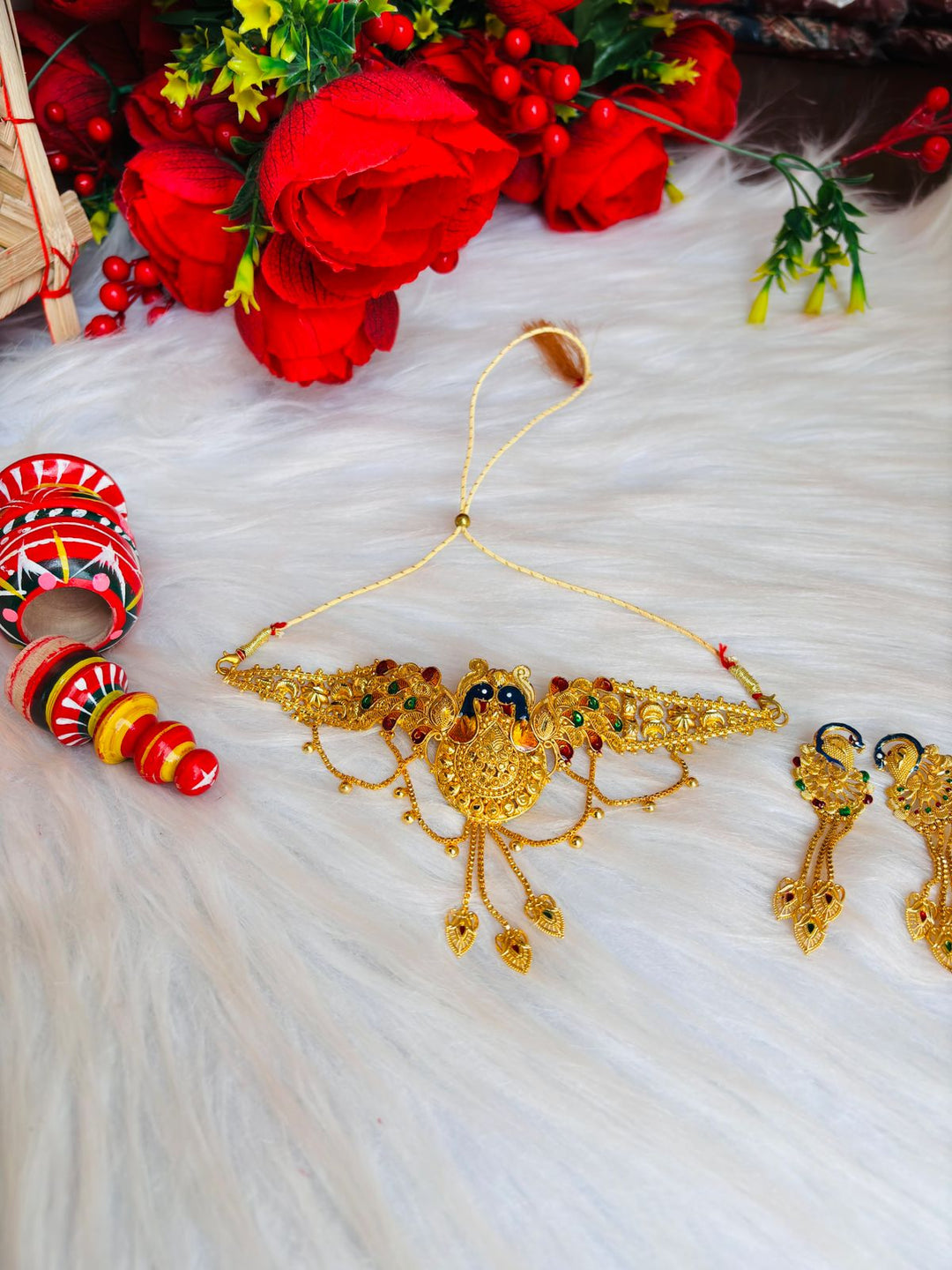 Peacock Gold Plated Necklace Set