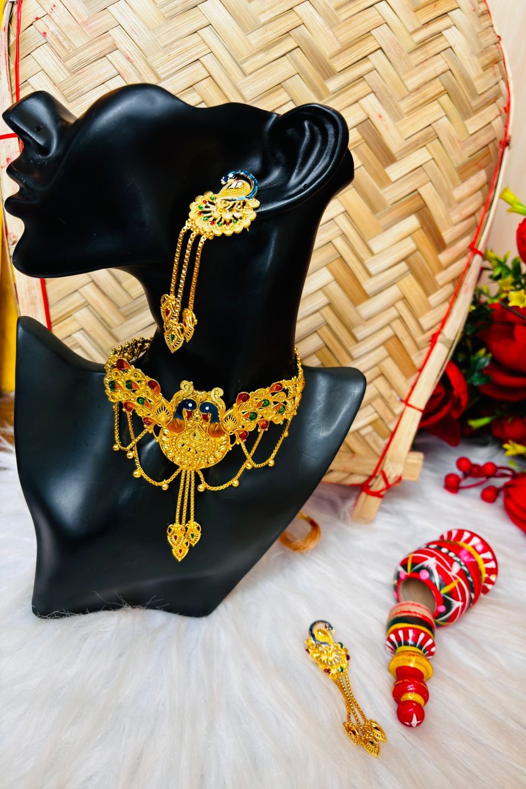 Peacock Gold Plated Necklace Set