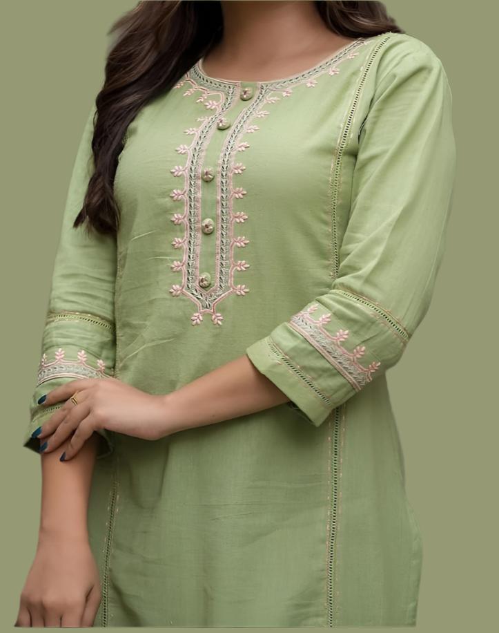 Modern Charm Cotton Kurti Set