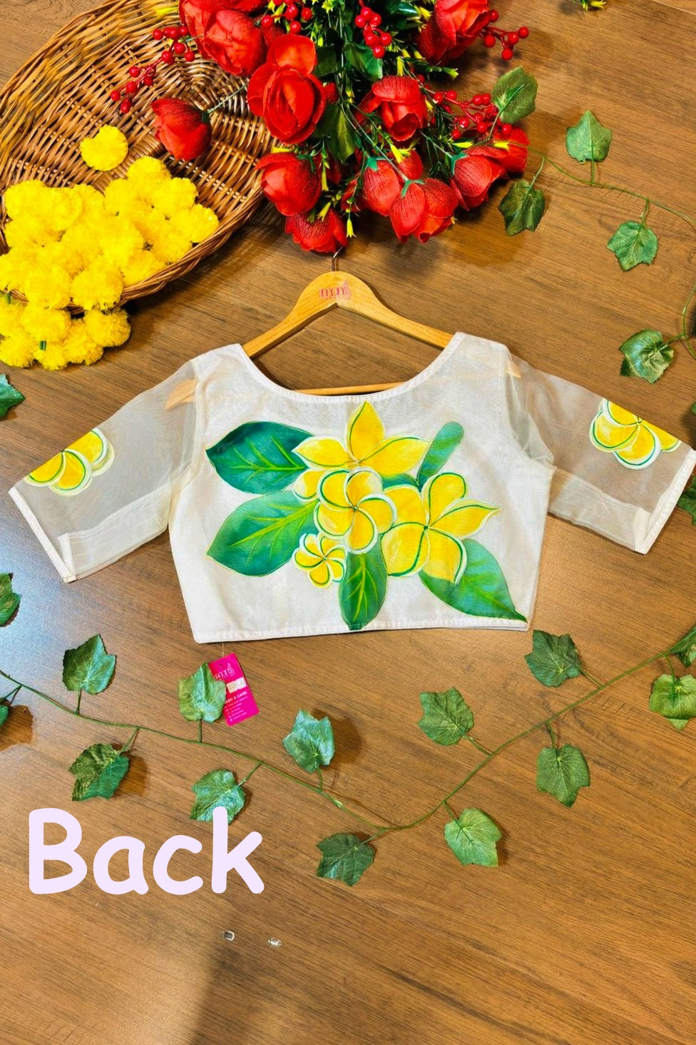 Gulancha Hand Paint 3D Organza Blouse