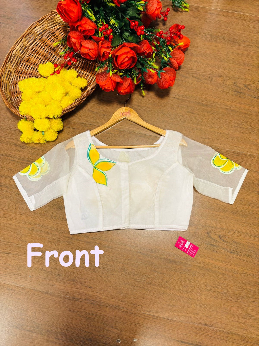 Gulancha Hand Paint 3D Organza Blouse