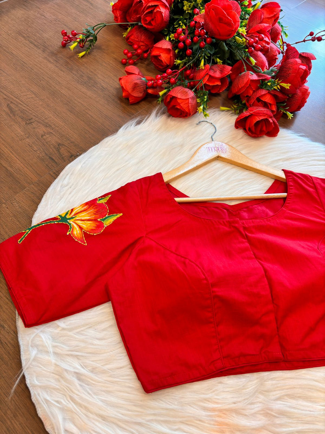 Depiction - Hand Painted Embroidered Designer Blouse