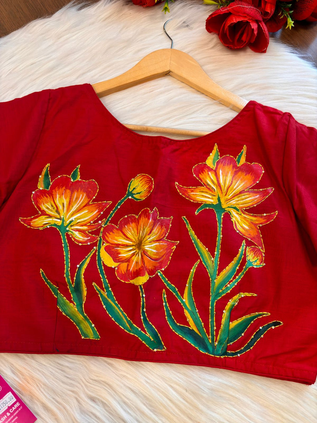 Depiction - Hand Painted Embroidered Designer Blouse