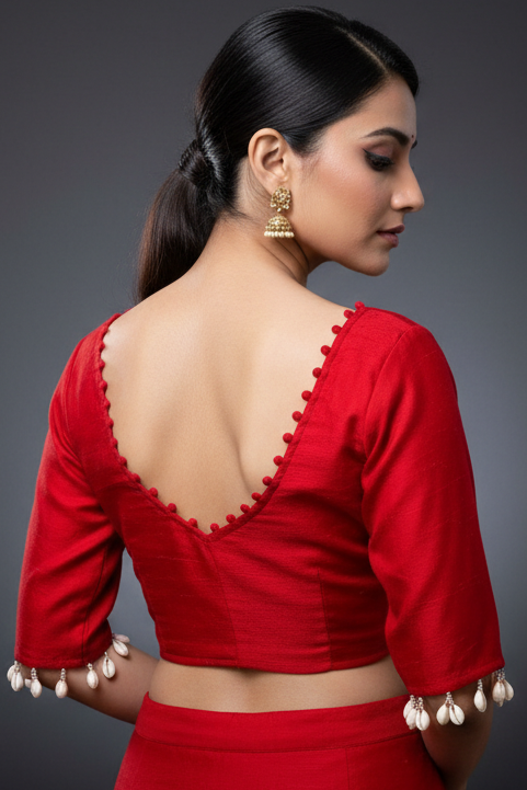 Smarter Look - Designer Blouse With Cowrie shells