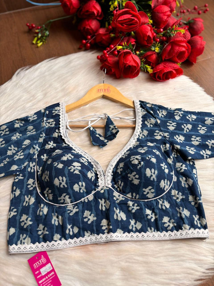 Harini Indigo Cotton Blouse