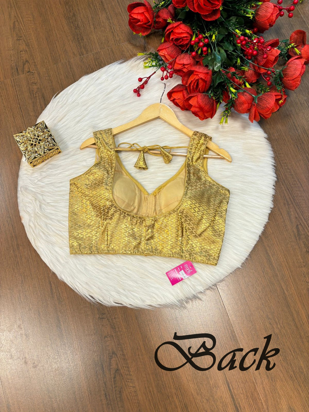 Rock The Party-  Golden Brocade blouse