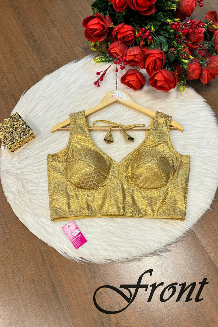 Rock The Party-  Golden Brocade blouse