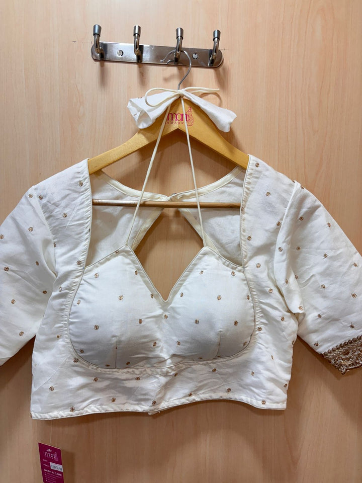 New Style White Padded  Designer Blouse