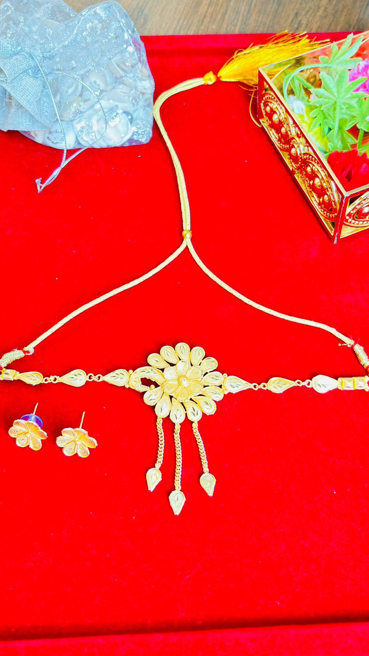 Glory Of Flower- Gold Plated Jewellery Set