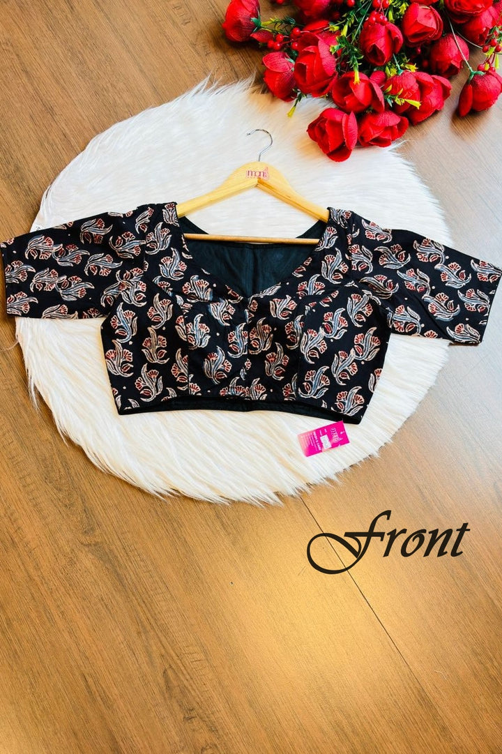 Ajrakh Mon -Hand Block Printed Designer Blouse