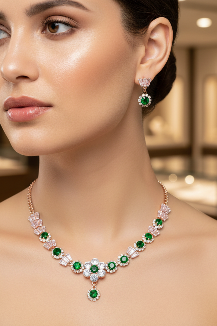 Green Shine- New Korean Necklace Set