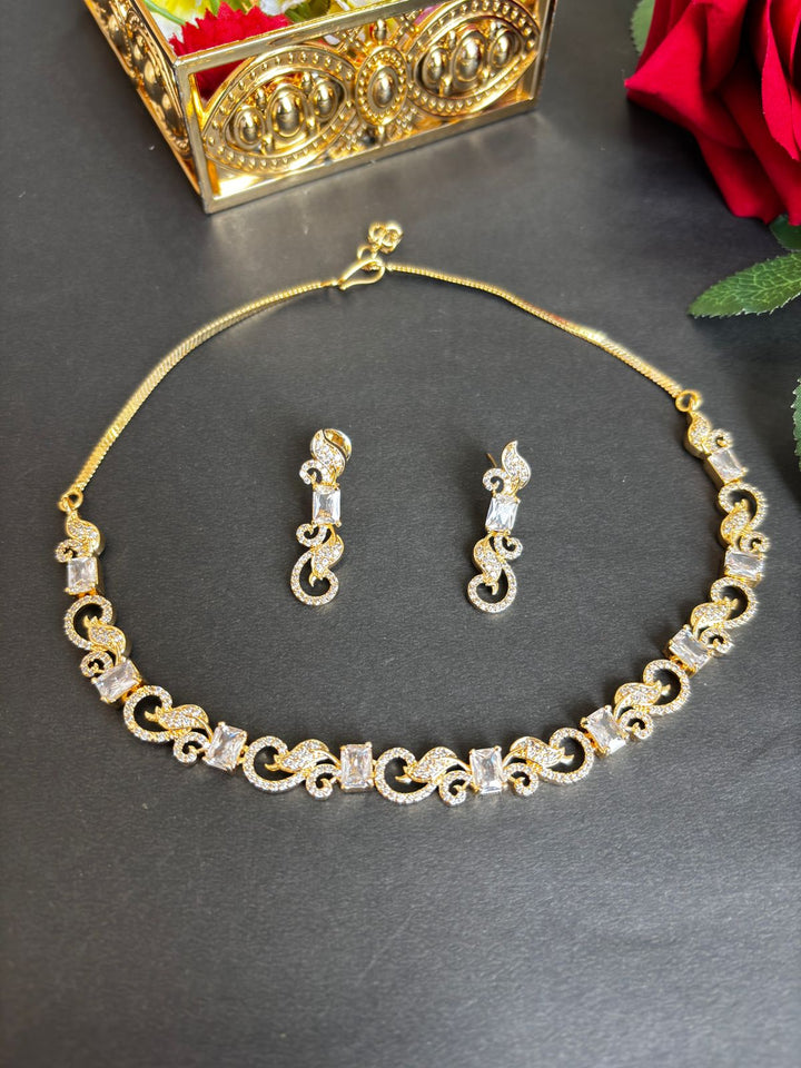 Trendy American Diamond Necklace Set