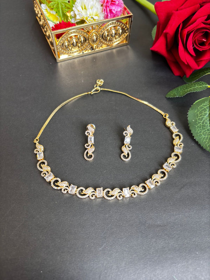 Trendy American Diamond Necklace Set