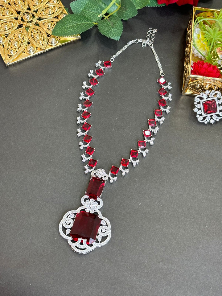 As Red As Wine- Fancy Long Necklace Set