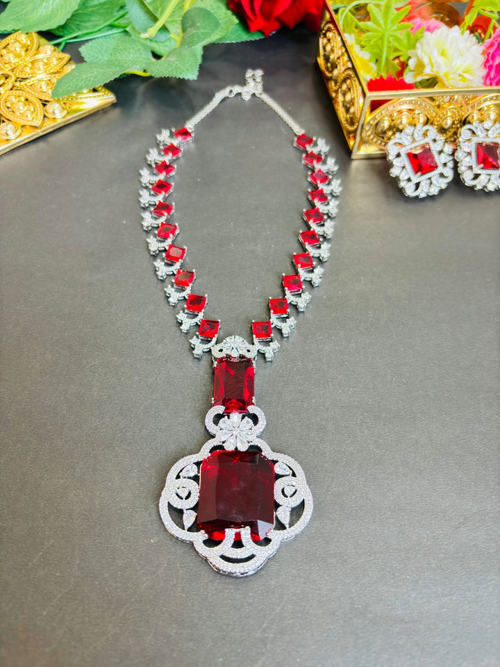 As Red As Wine- Fancy Long Necklace Set