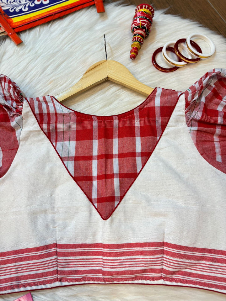 Bihu- Assamese Gamcha style Designer Blouse