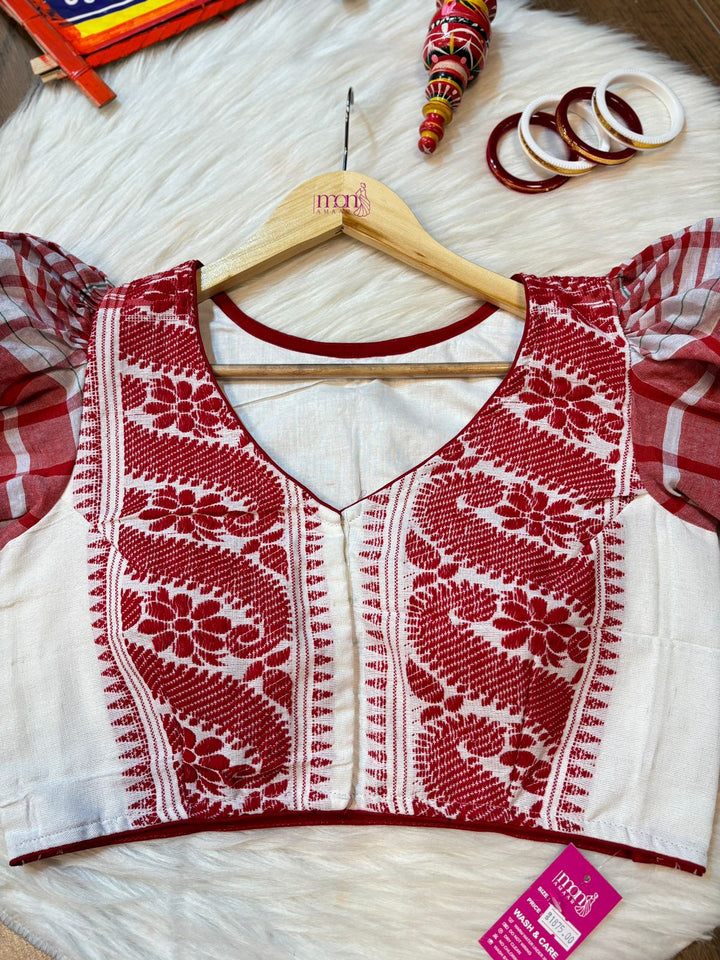 Bihu- Assamese Gamcha style Designer Blouse