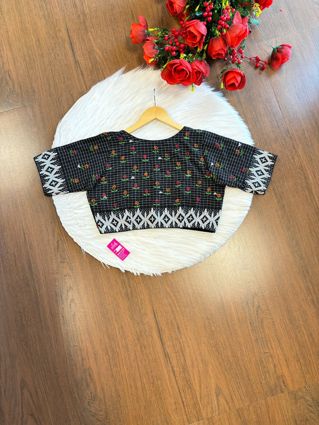 Check And weaved Designer Blouse