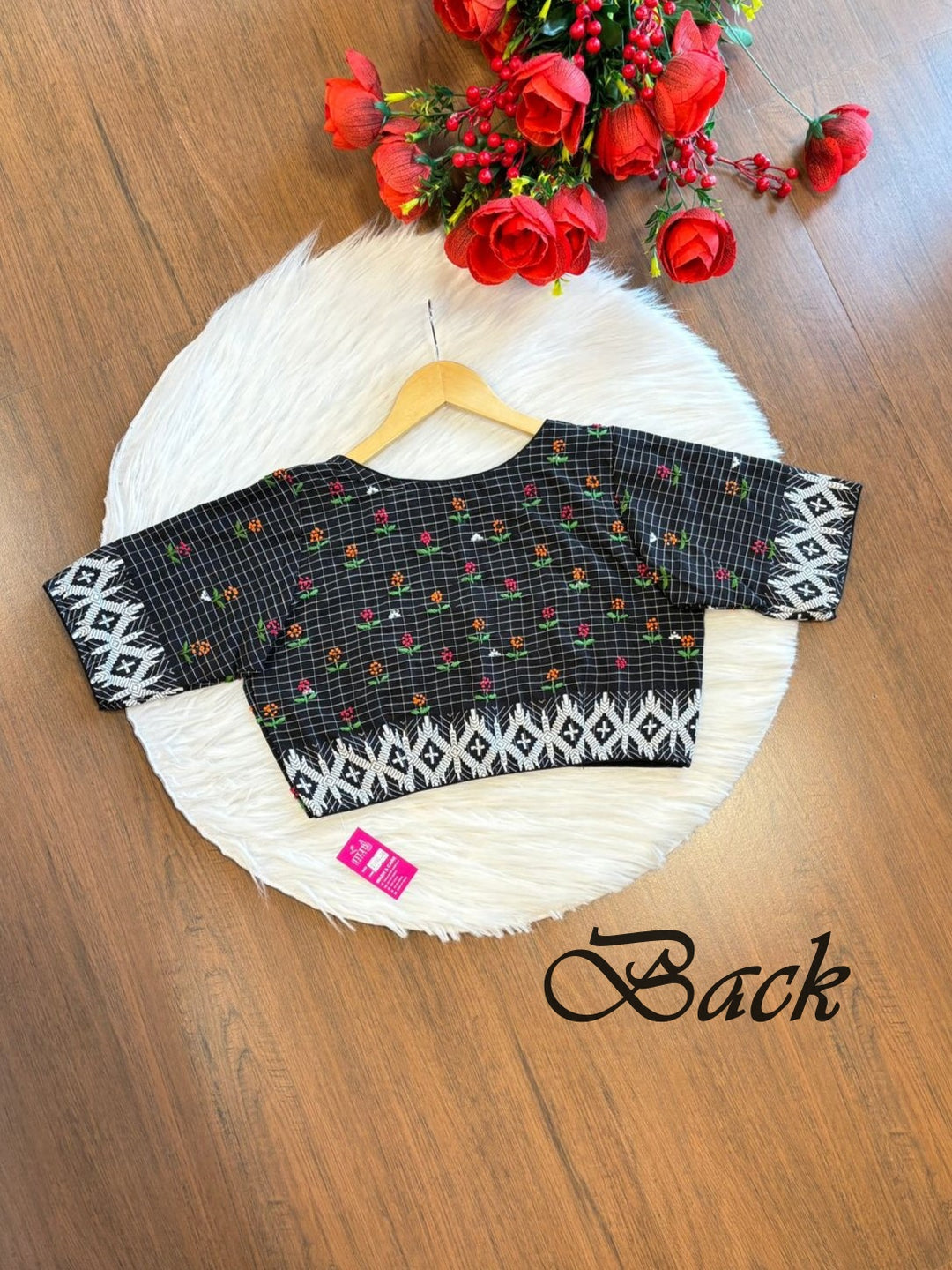 Check And weaved Designer Blouse