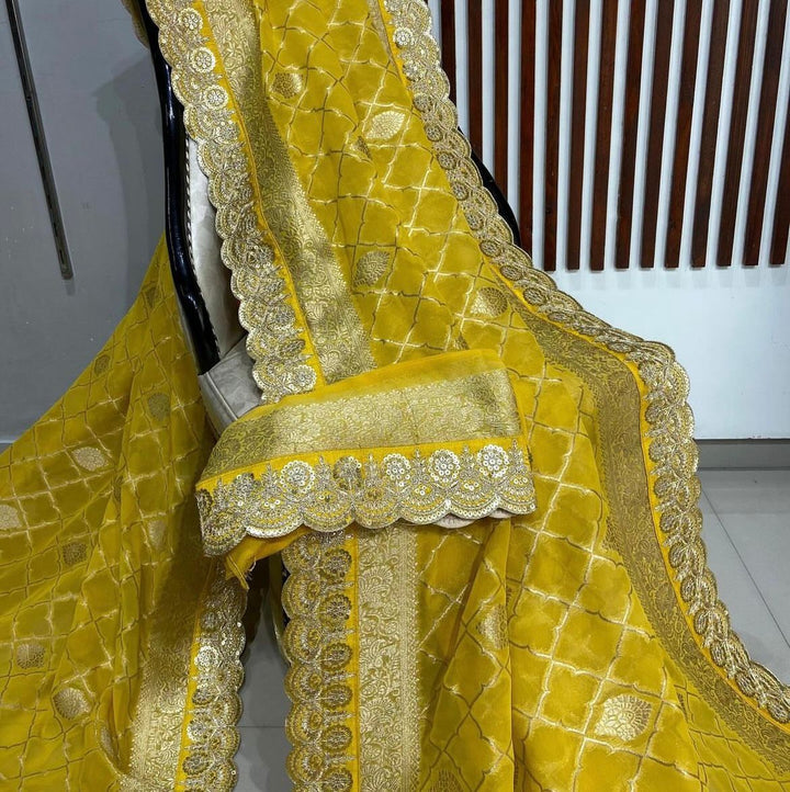 Any Day Special Crepe Georgette  Banarasi Silk Saree