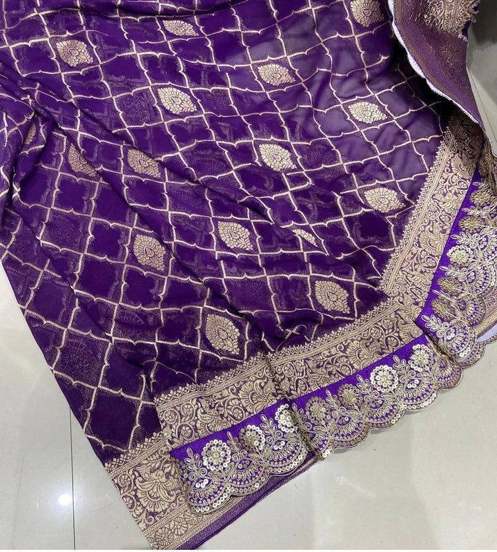 Any Day Special Crepe Georgette  Banarasi Silk Saree