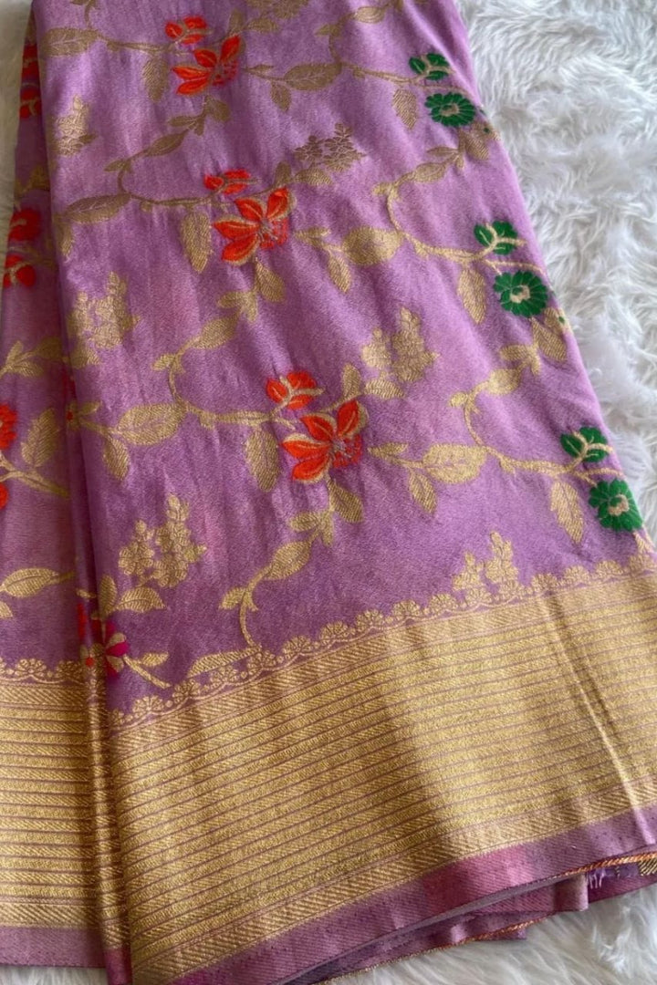 Art of Storytelling Crepe Georgette Banarasi Silk Saree