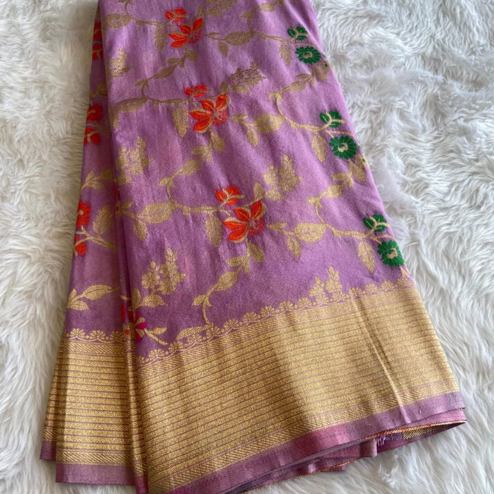 Art of Storytelling Crepe Georgette Banarasi Silk Saree