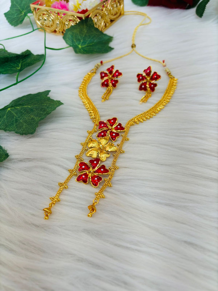 In The World Of Minakari - Gold Plated Necklace Set