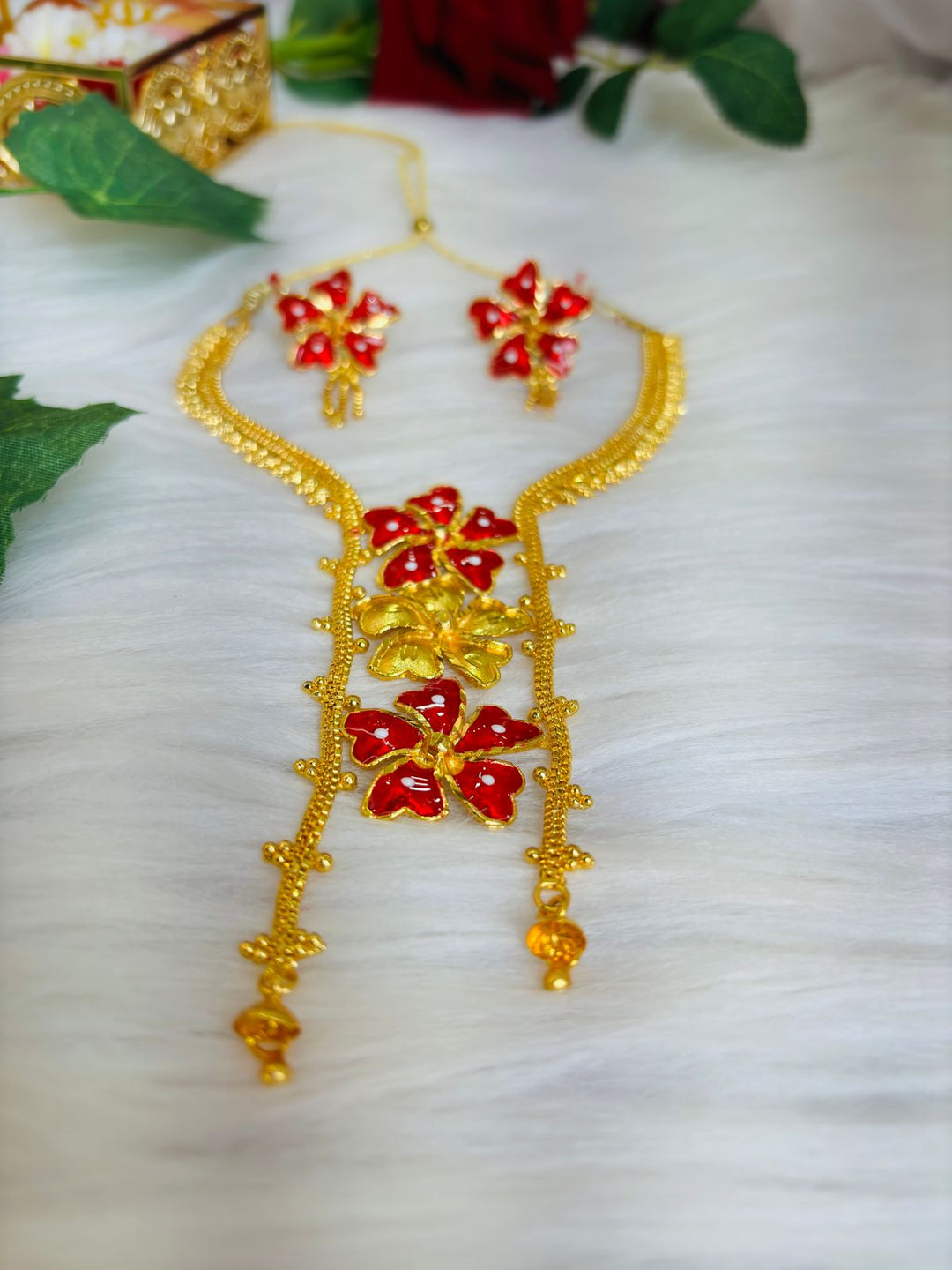 In The World Of Minakari - Gold Plated Necklace Set