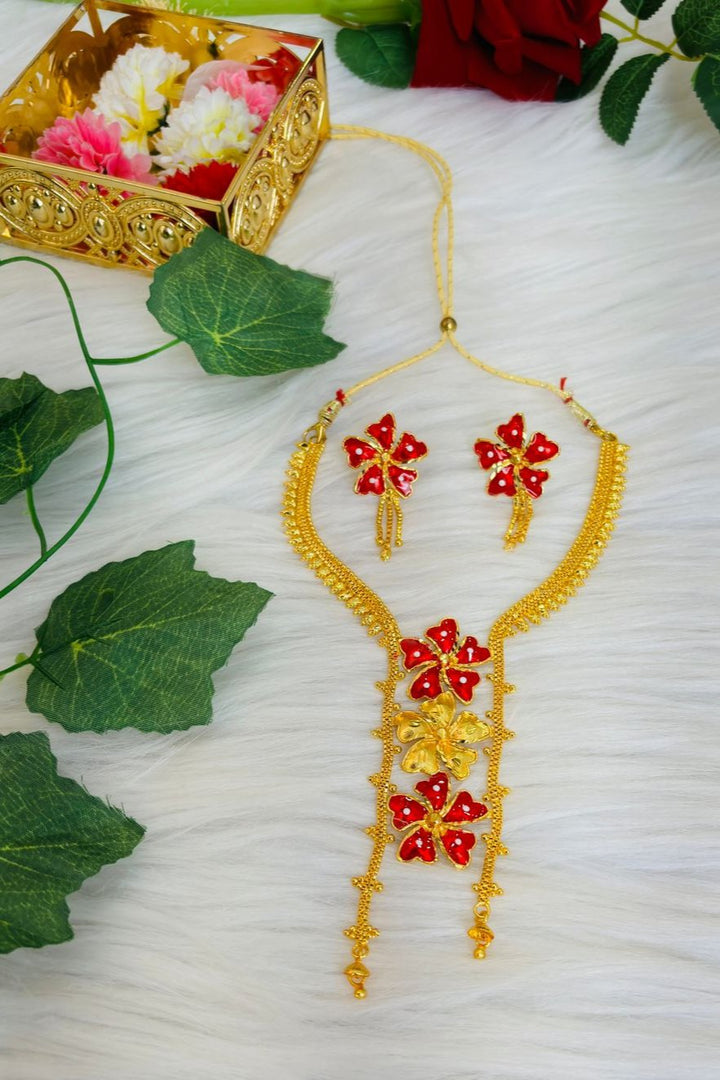 In The World Of Minakari - Gold Plated Necklace Set