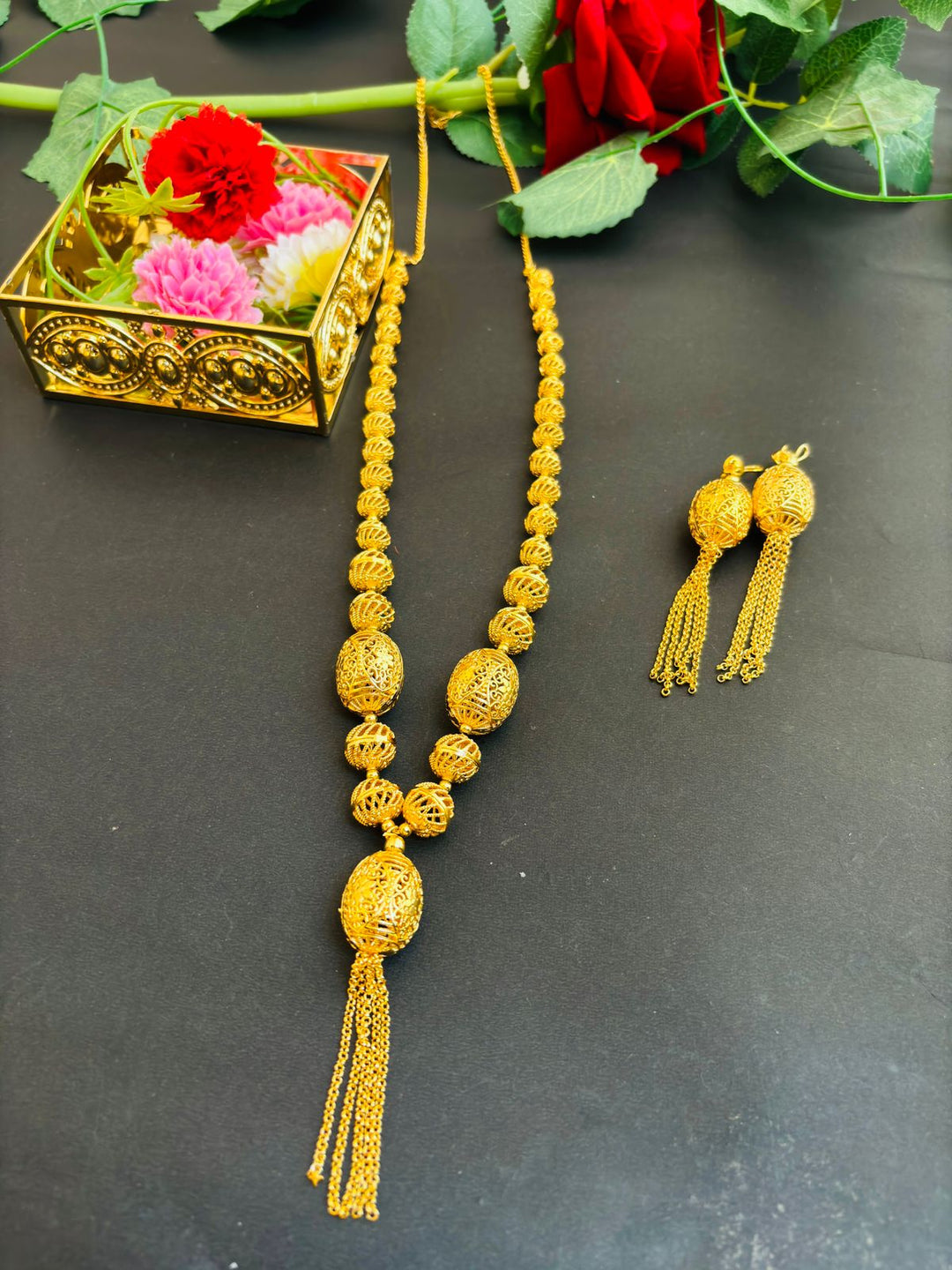 Dholak Design Gold Plated Set