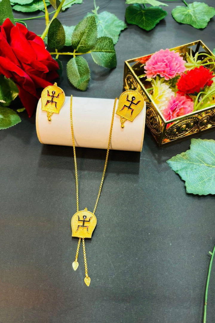 Swastik- Gold Plated Necklace Set