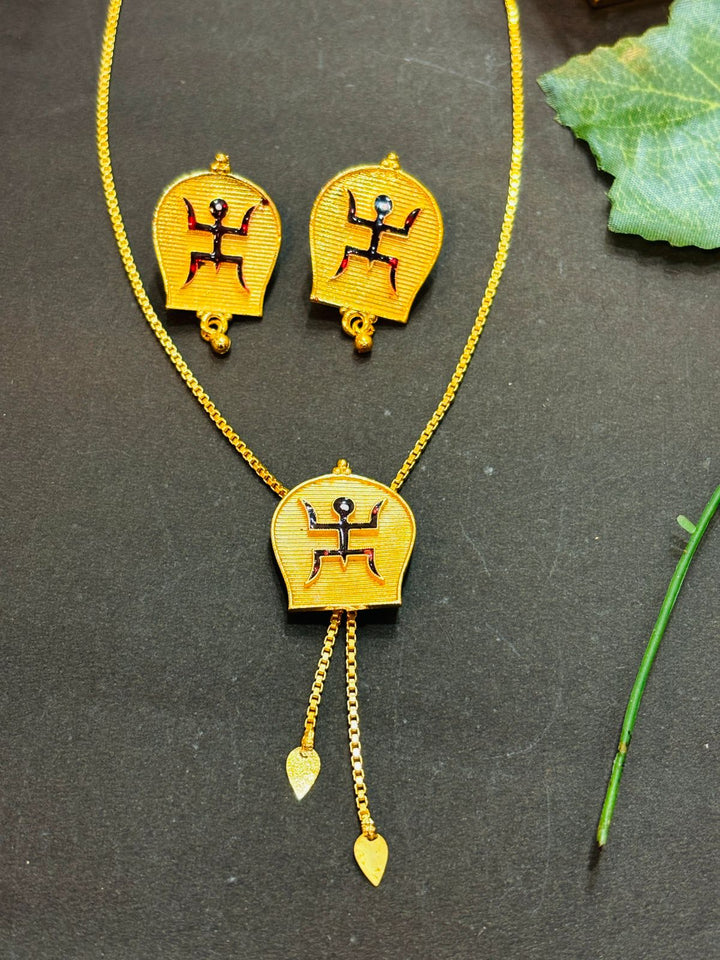 Swastik- Gold Plated Necklace Set