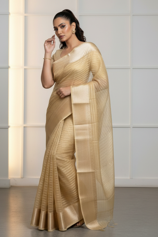 Absolutely Unique- Banarasi Tissue Organza Saree