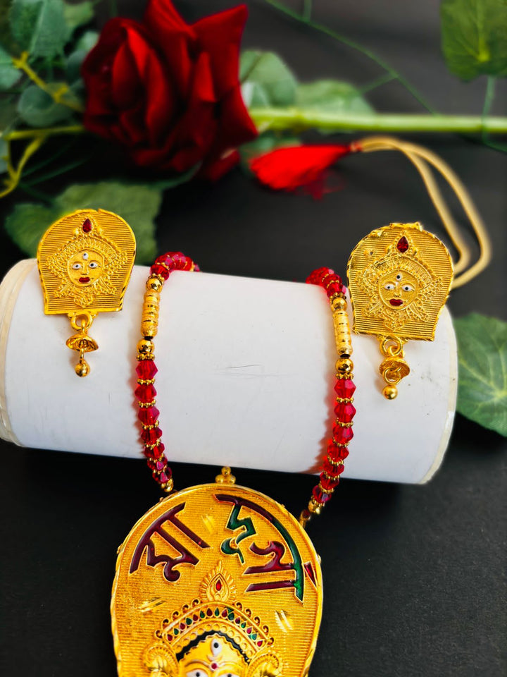 Maa Durga -Gold Plated Necklace  Set