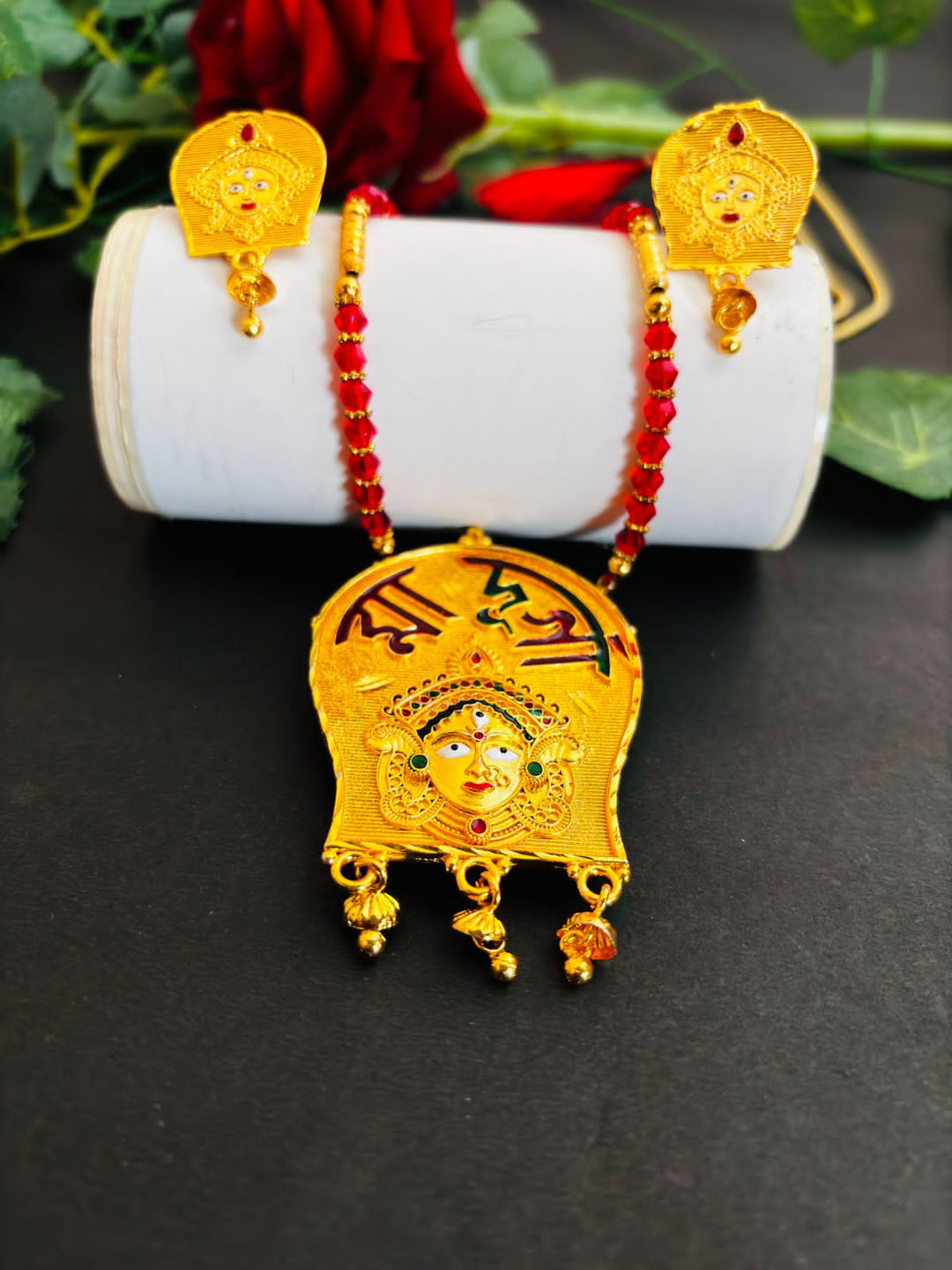 Maa Durga -Gold Plated Necklace  Set