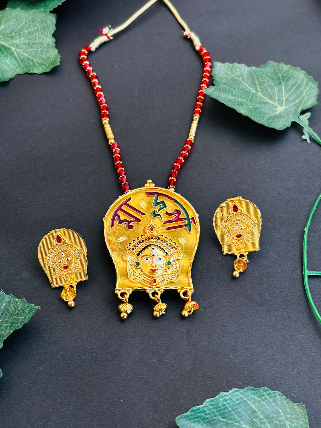 Maa Durga -Gold Plated Necklace  Set