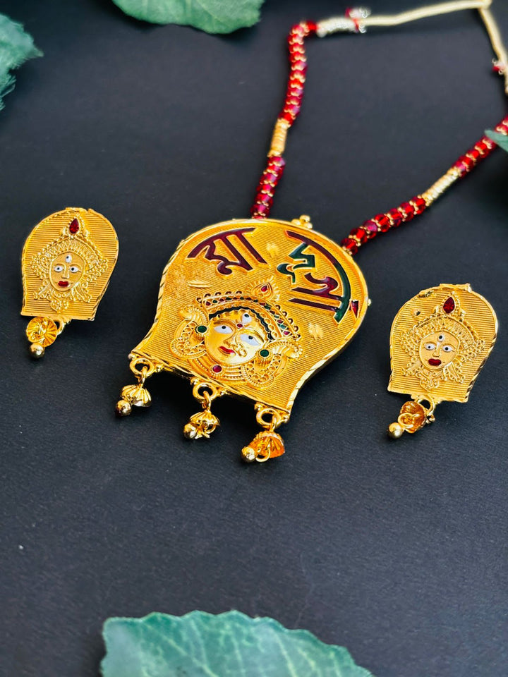 Maa Durga -Gold Plated Necklace  Set