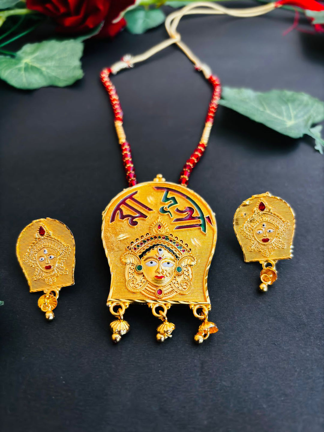 Maa Durga -Gold Plated Necklace  Set