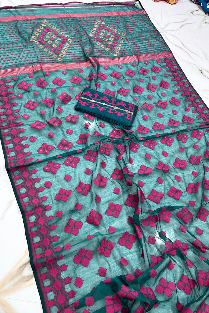 Laal Maati Dhakai Jamdani Saree